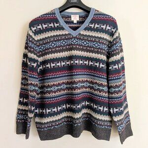 Brooks Brothers Men's Sweater Italian Yarn Fair Isle Merino Wool Size XL